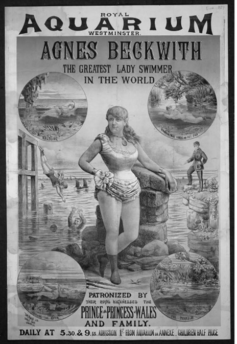 Agnes Beckwith  Greatest Woman Swimmer In The World C1885