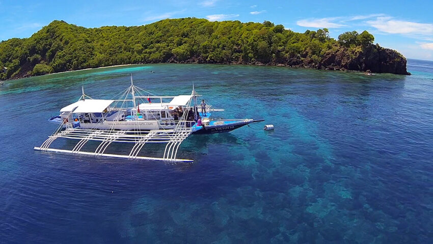 Apo Island With Dive Boat
