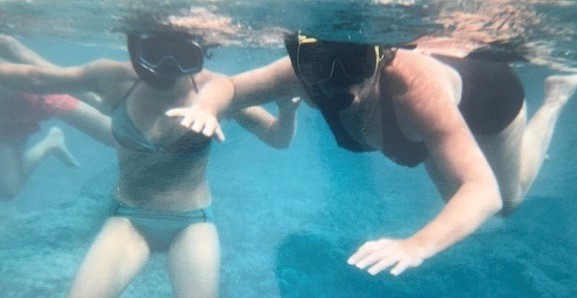 Kate Snorkling With Her Sister