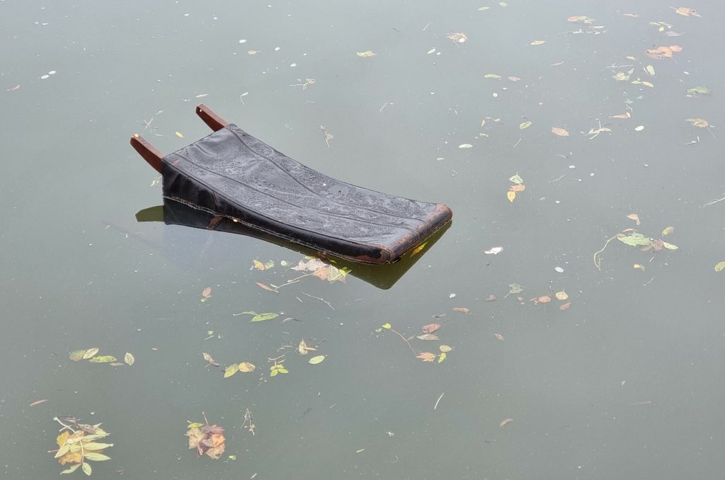 Old chair in a river