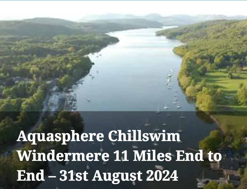 Aquasphere Chillswim Windermere 11 Miles End to End