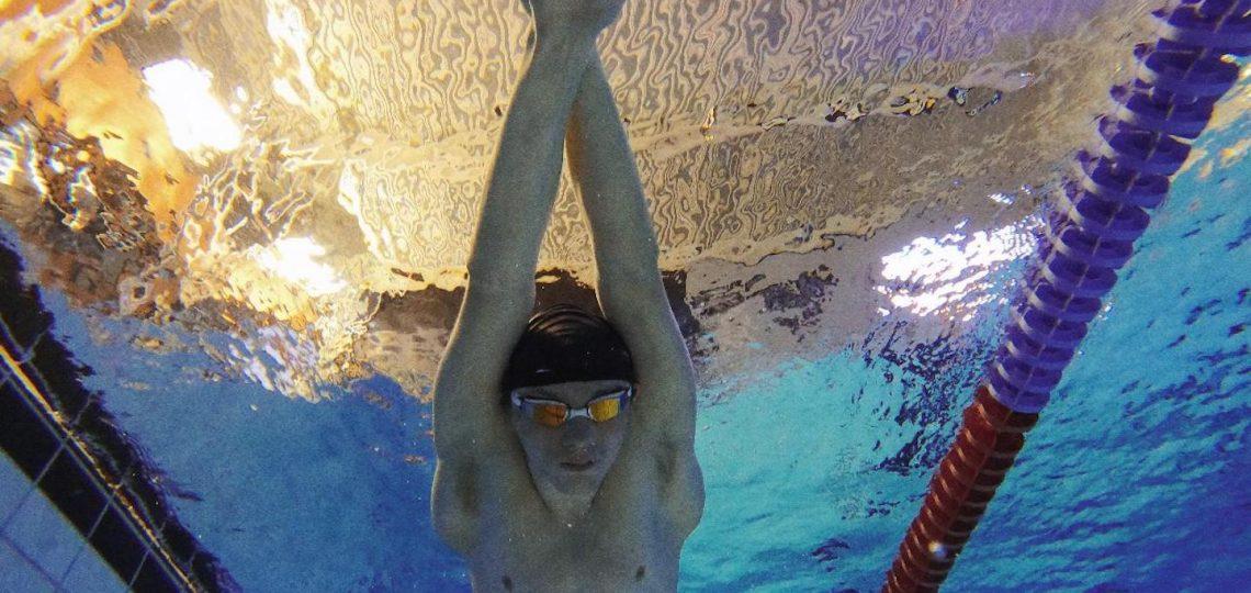 Hector Pardoe swim training