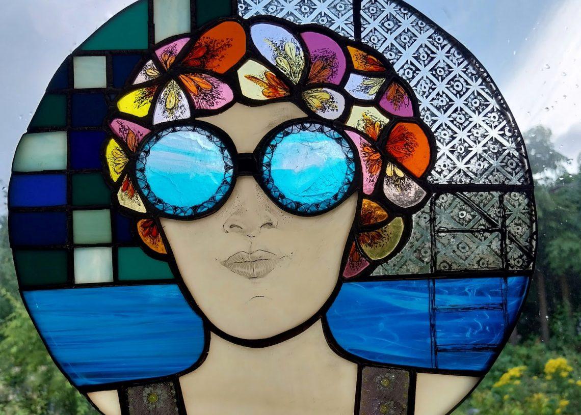 Stained glass swimmers
