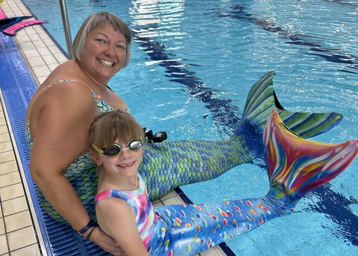 Mermaid swimming
