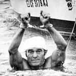 Handcuffed swimmers