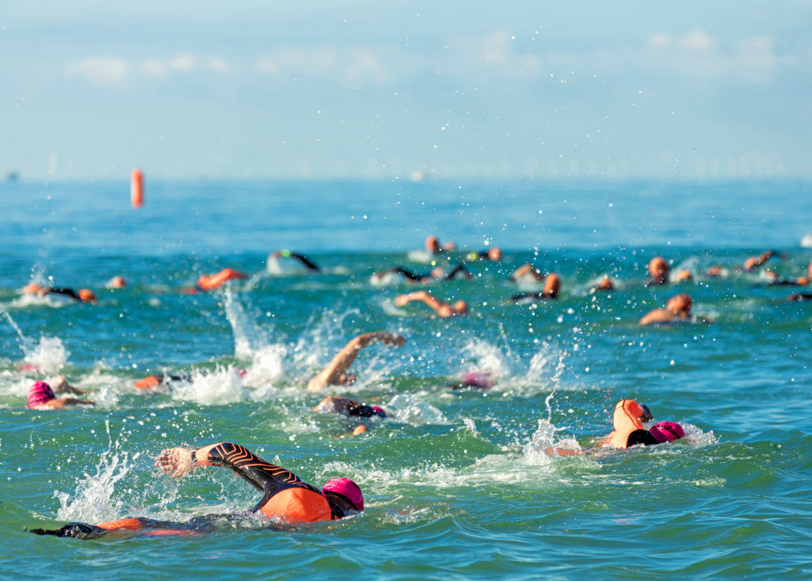 Swim Brighton swimmers in the sea off Brighton's sea front