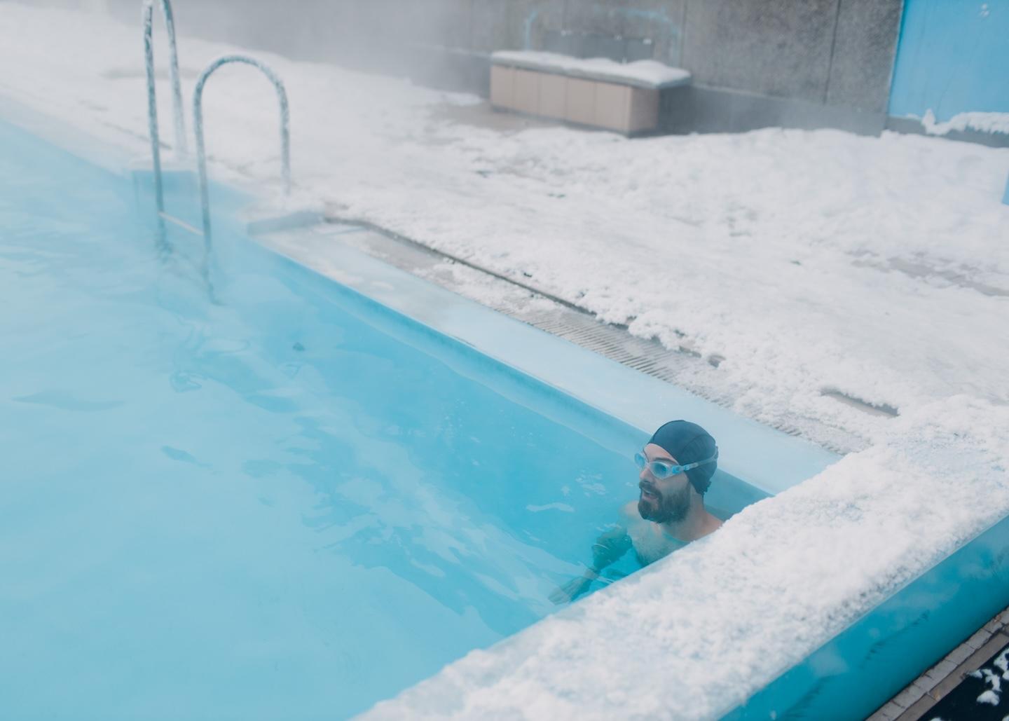 Build cold-water confidence with swimming and sauna